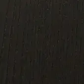 Black ash wood texture displaying a vertical grain pattern with varying density, finished in a deep, matte black coloration.